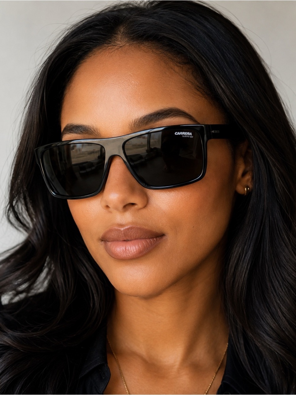 Carrera 8055/S 807IR Black Rectangular Unisex Sunglasses 58-16-145 w/ Case